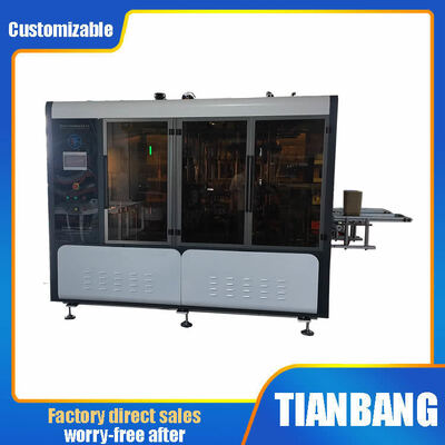 jakość  Dual-station takeout and fast food intelligent curling paper bowl and paper plate forming machine fabryka
